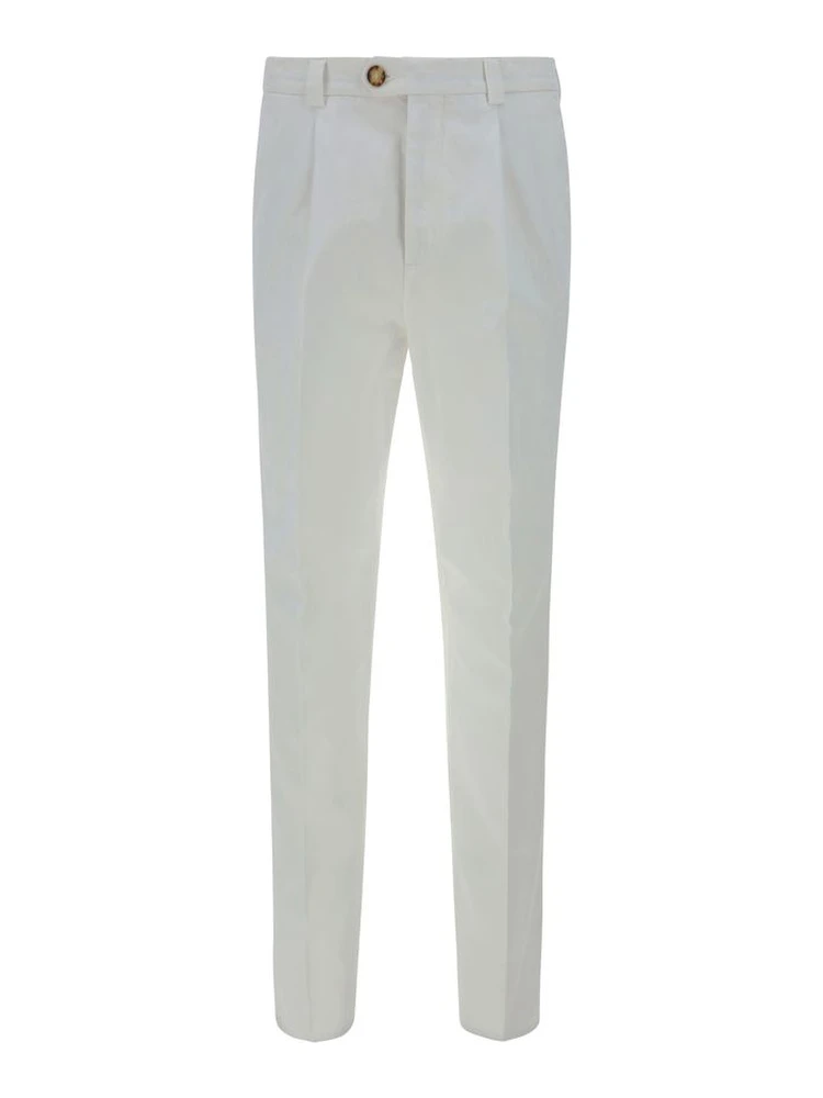 White Cotton Casual Pants