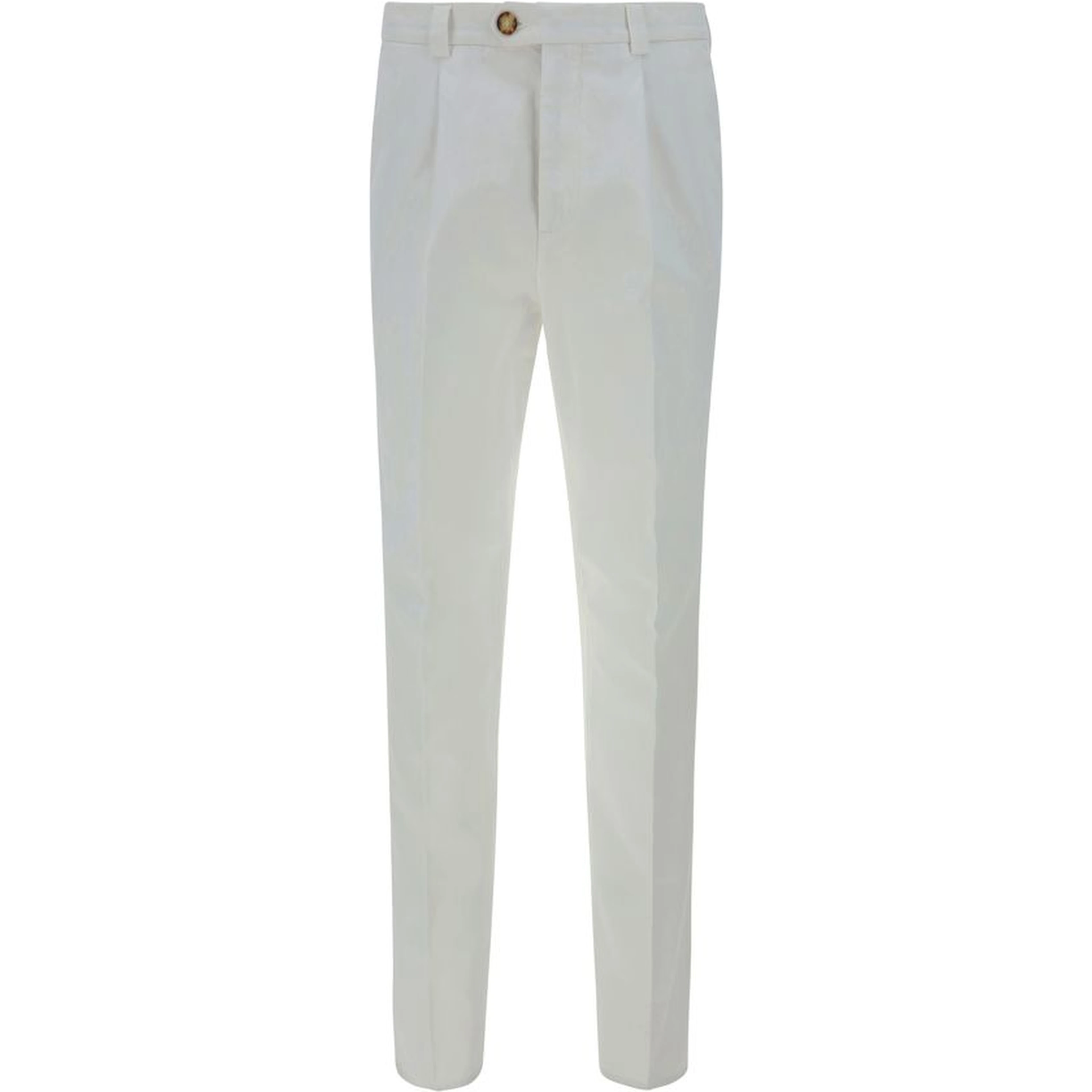 White Cotton Casual Pants