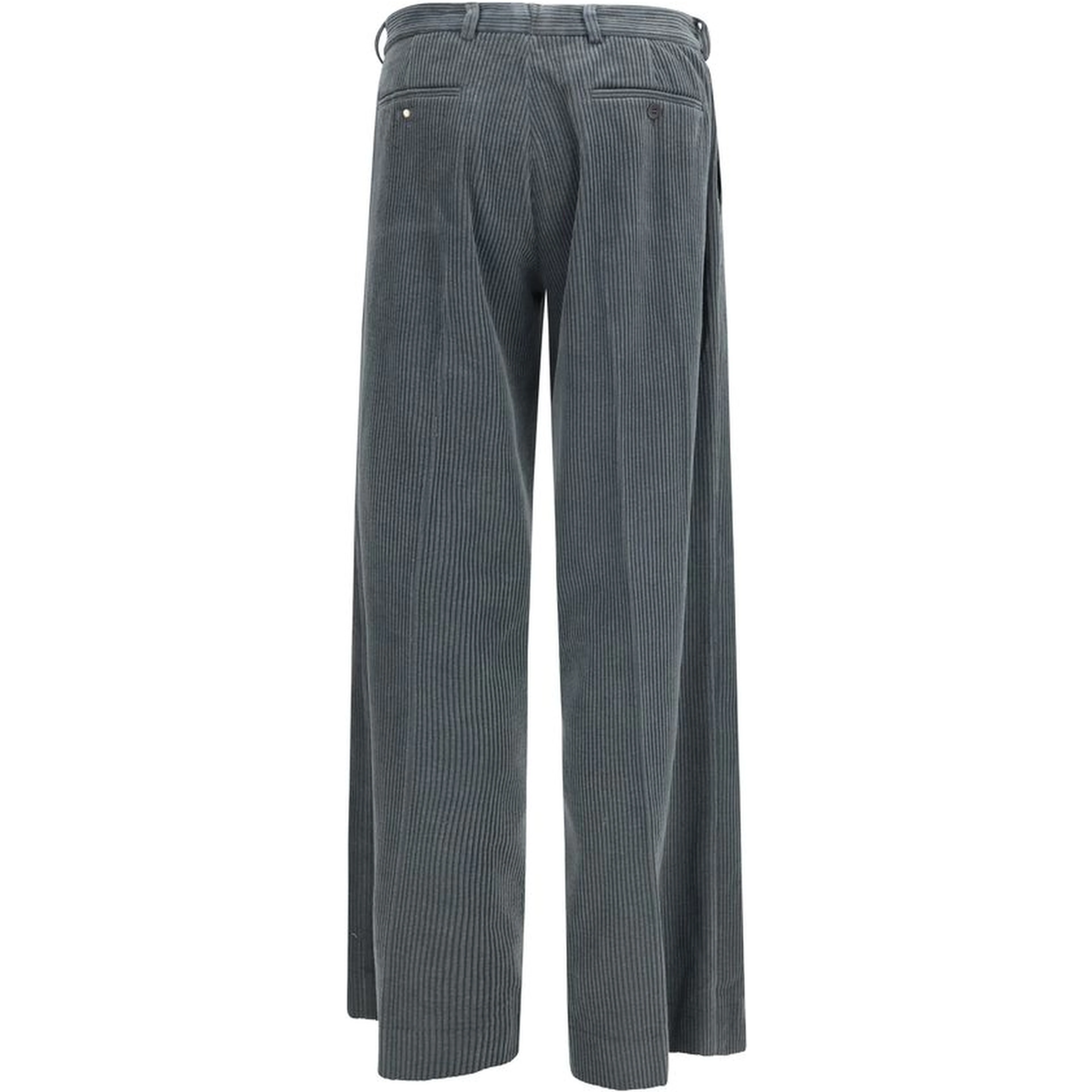 Gray Cotton Casual Pants