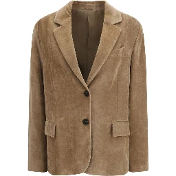 Beige Viscose Full-Length Jacket