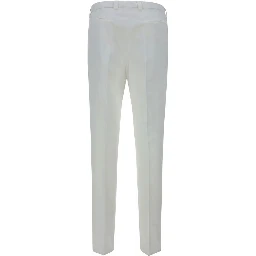 White Cotton Casual Pants