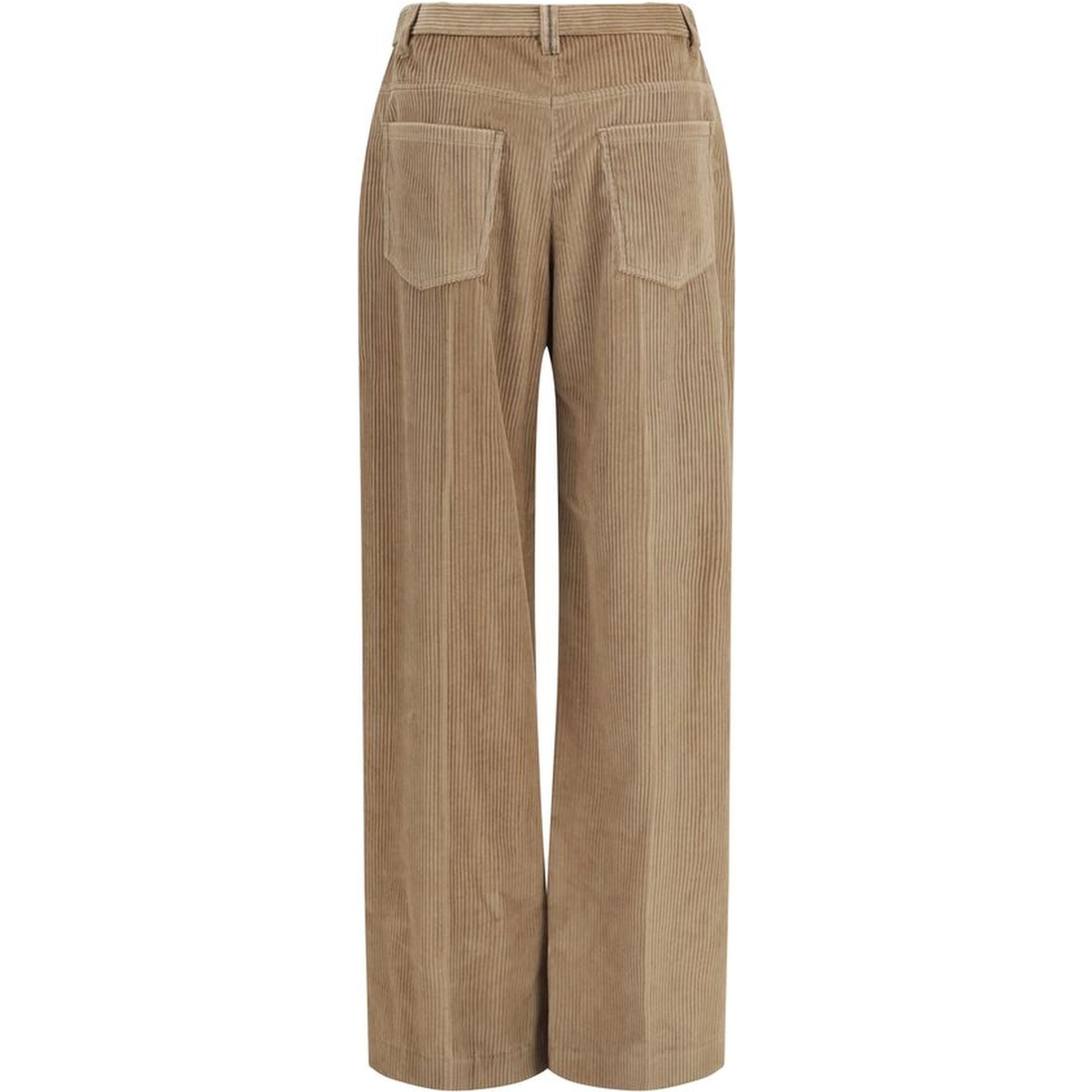Brown Cotton Casual Pants