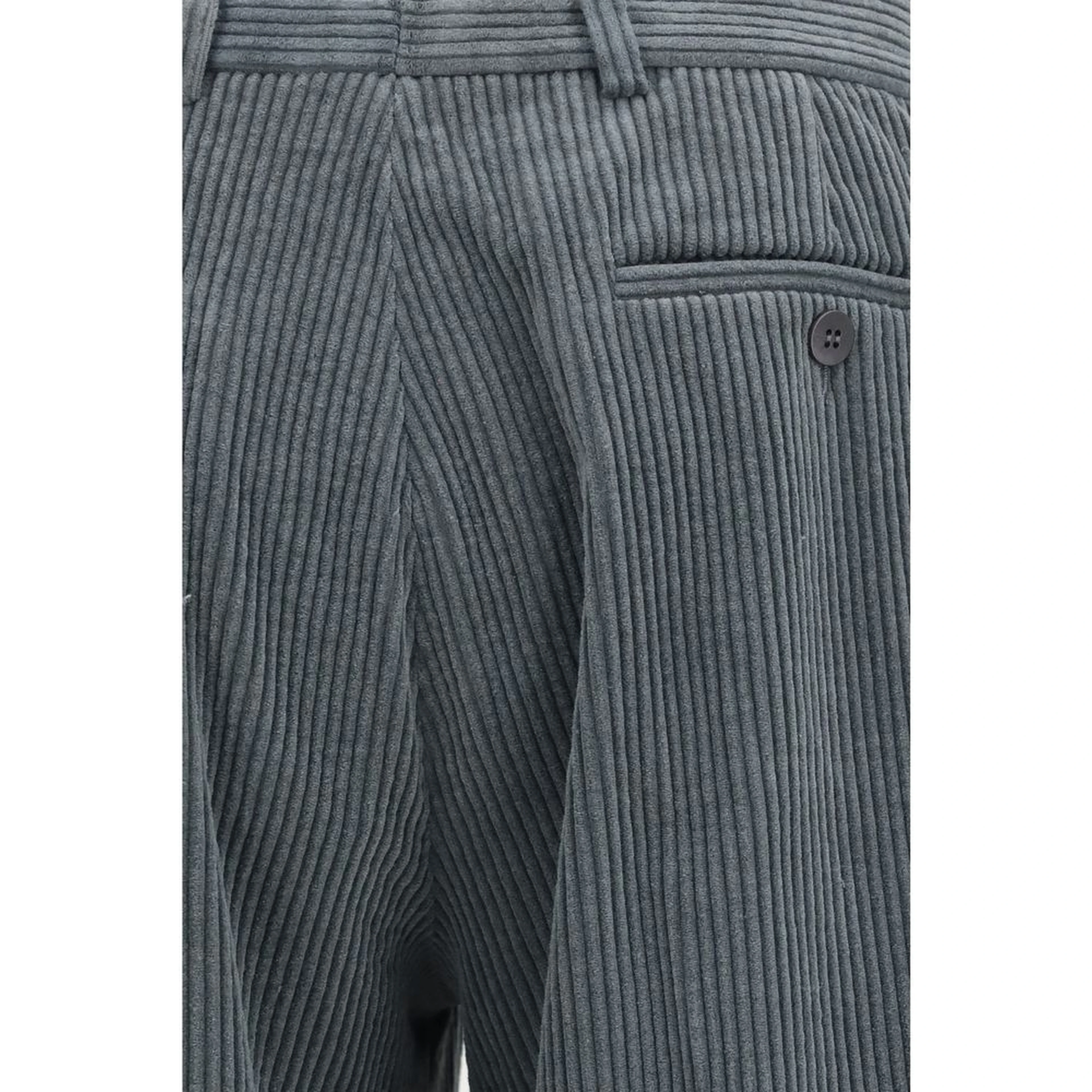 Gray Cotton Casual Pants