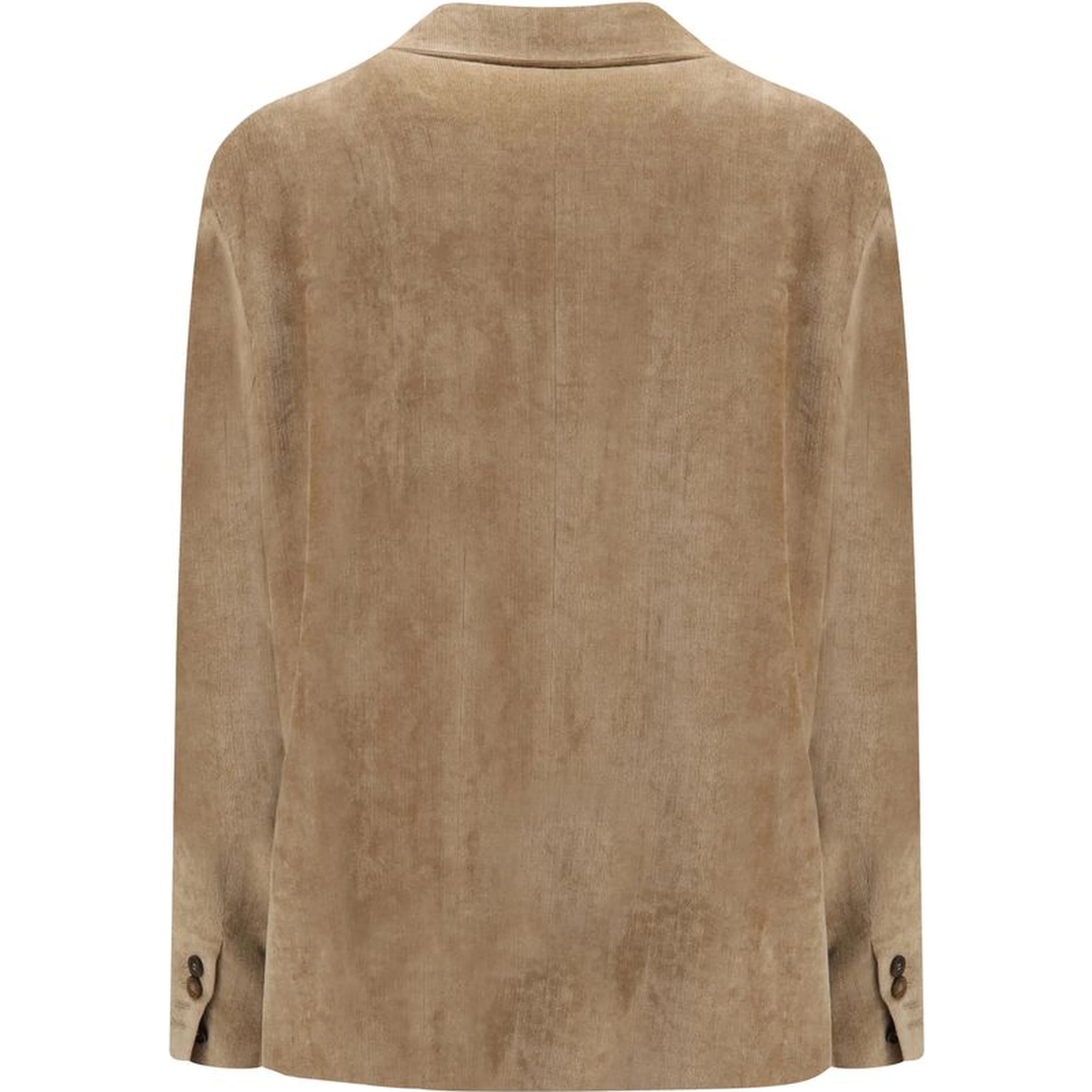 Beige Viscose Full-Length Jacket