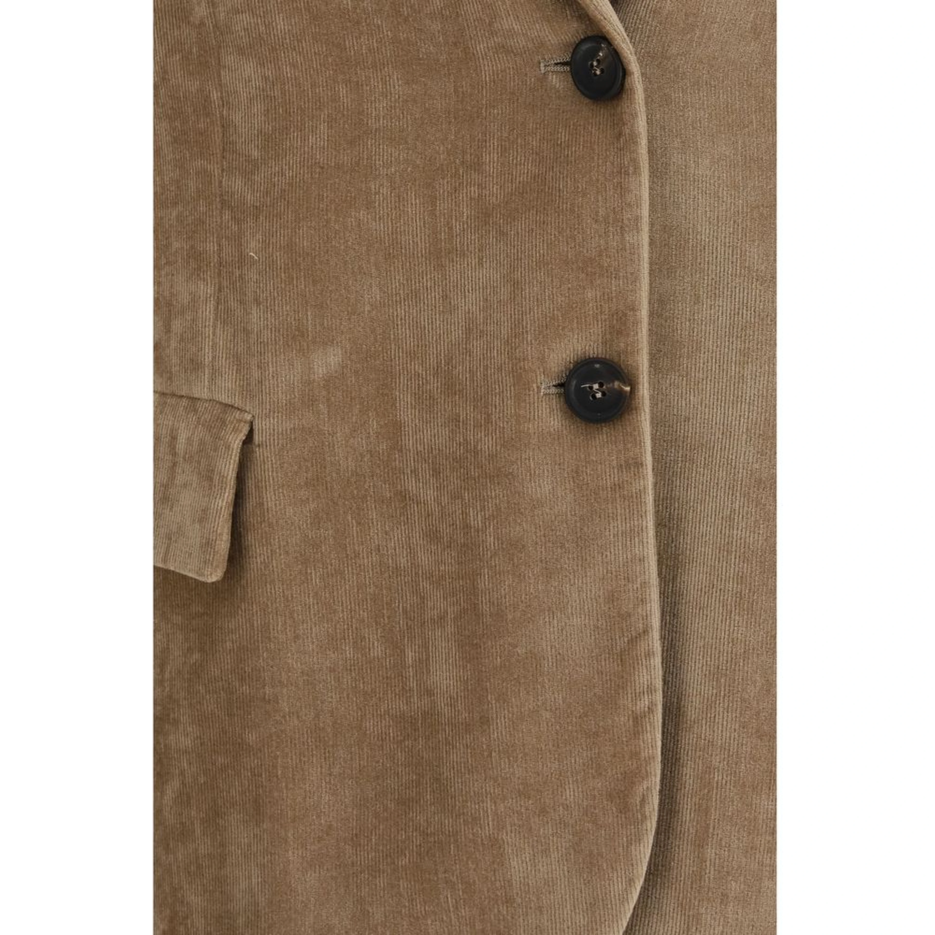 Beige Viscose Full-Length Jacket
