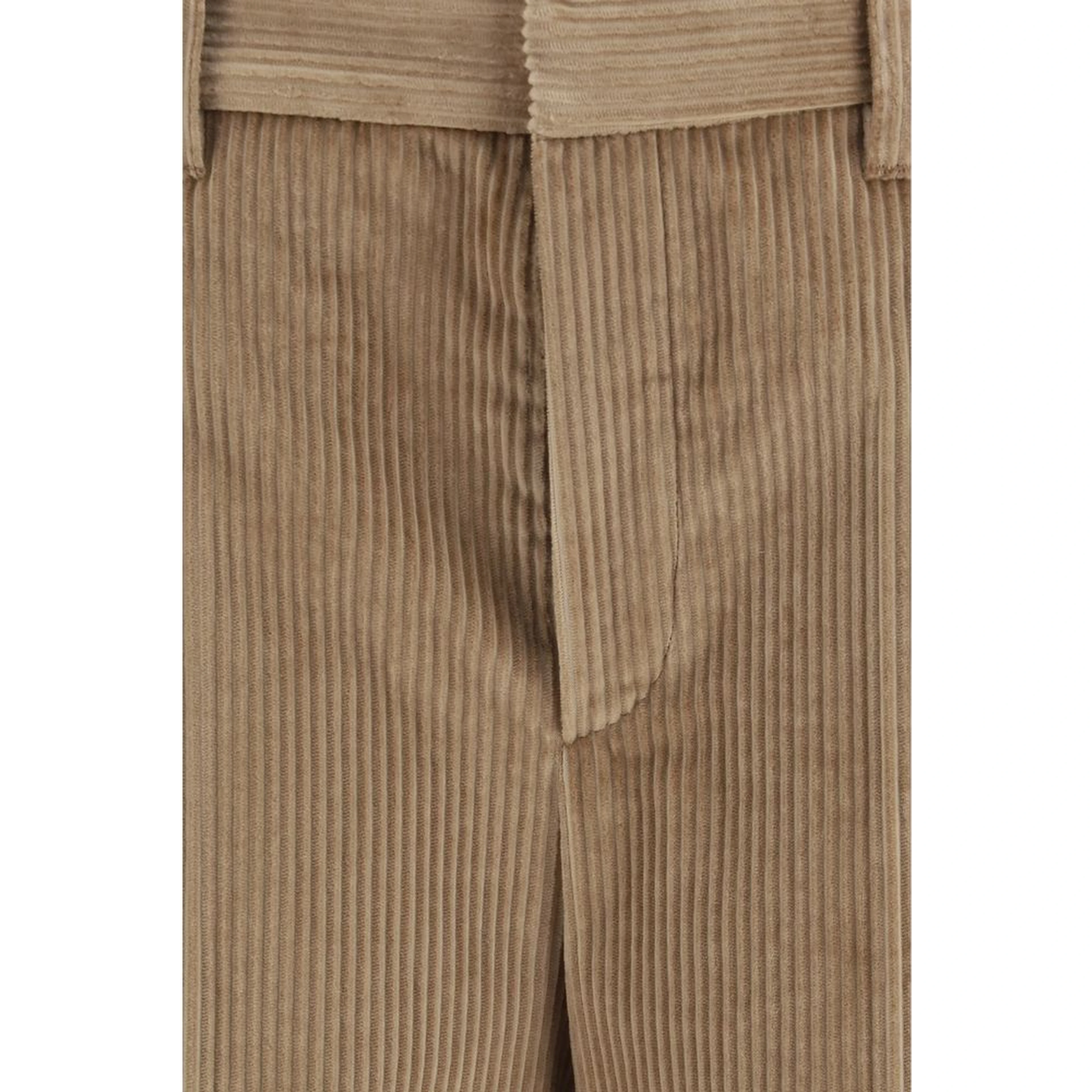 Brown Cotton Casual Pants