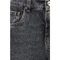 Gray Cotton Straight-Leg Jeans
