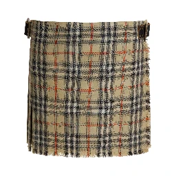 Check skirt in virgin wool