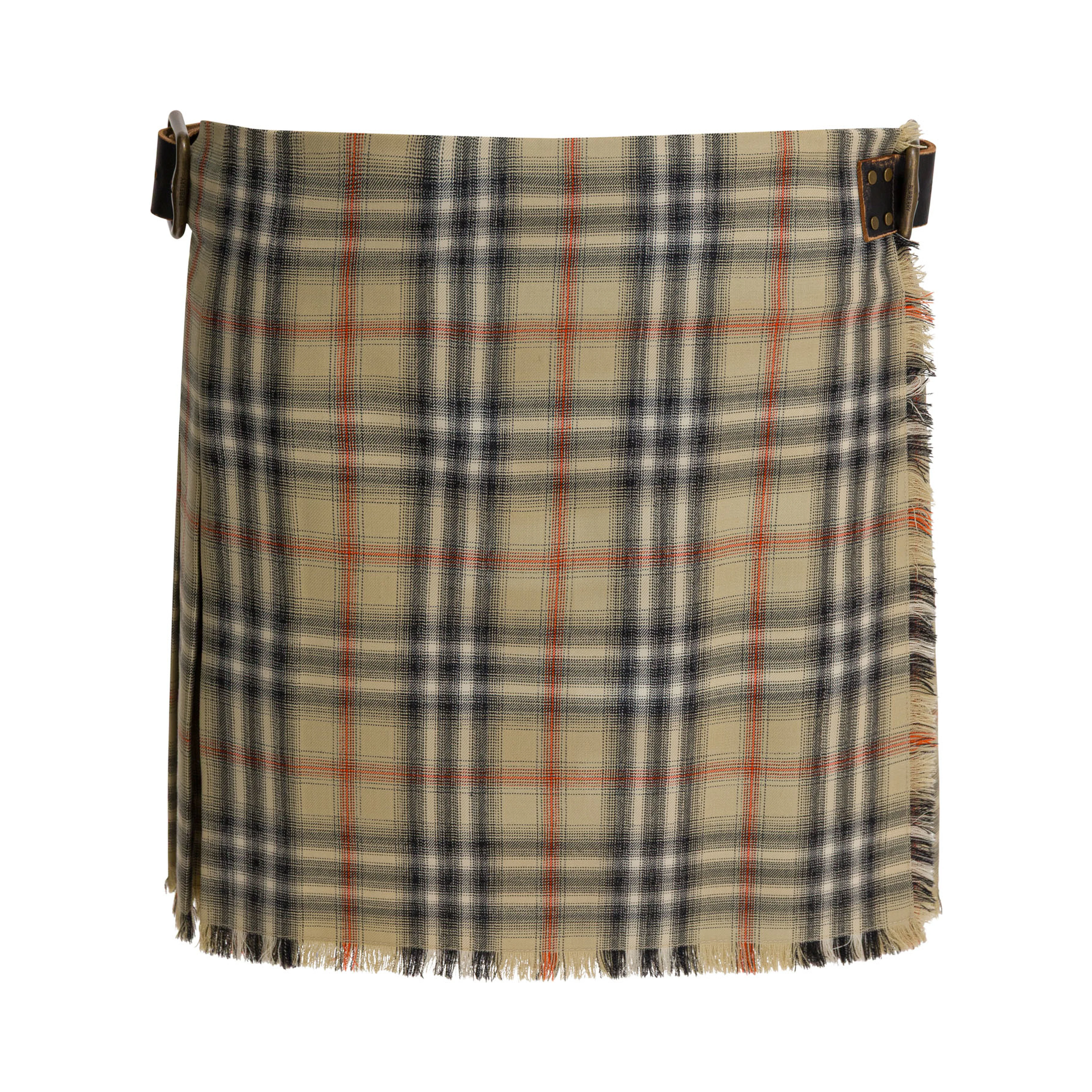 Check skirt in virgin wool