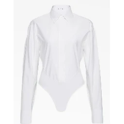 White shirt neck bodysuit