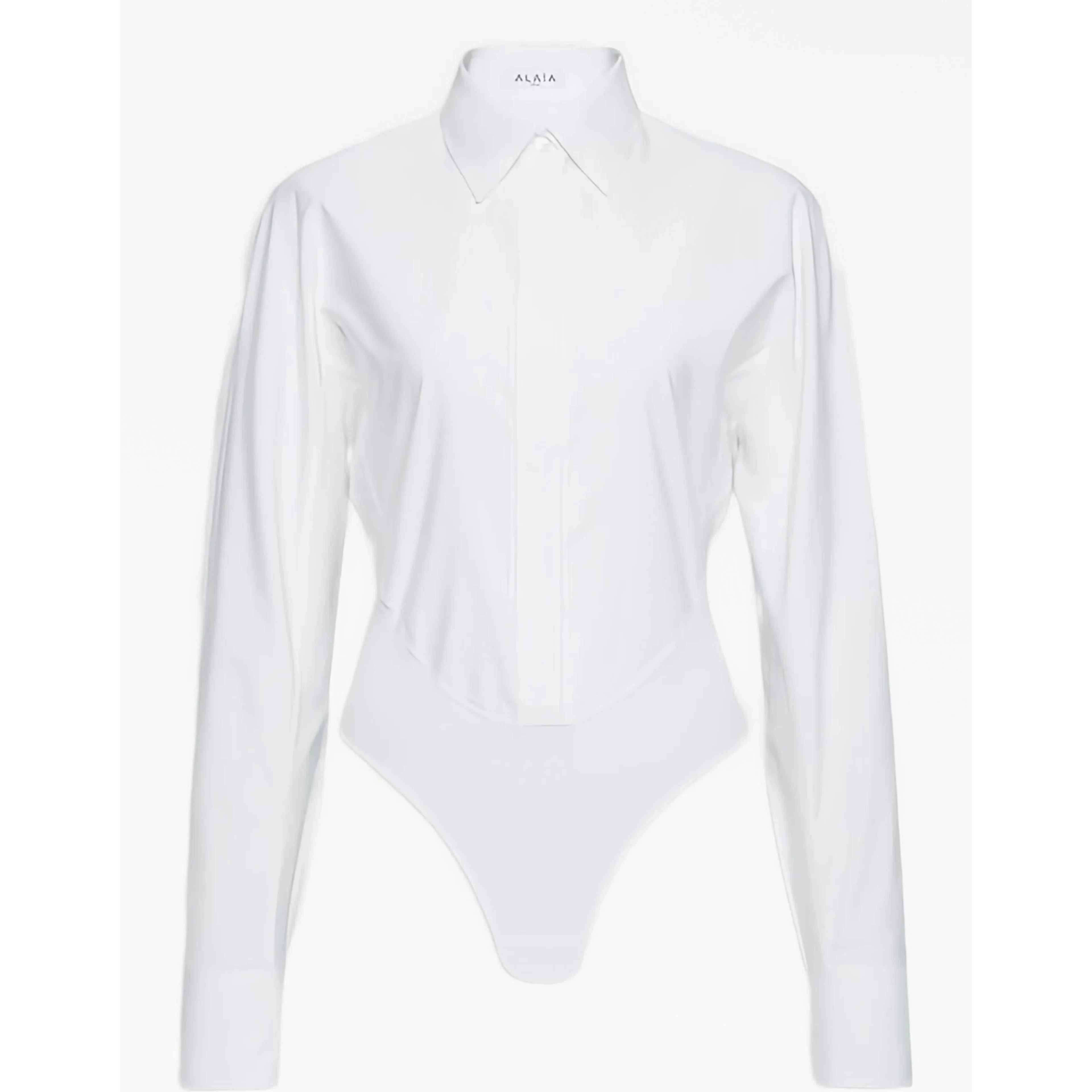 White shirt neck bodysuit