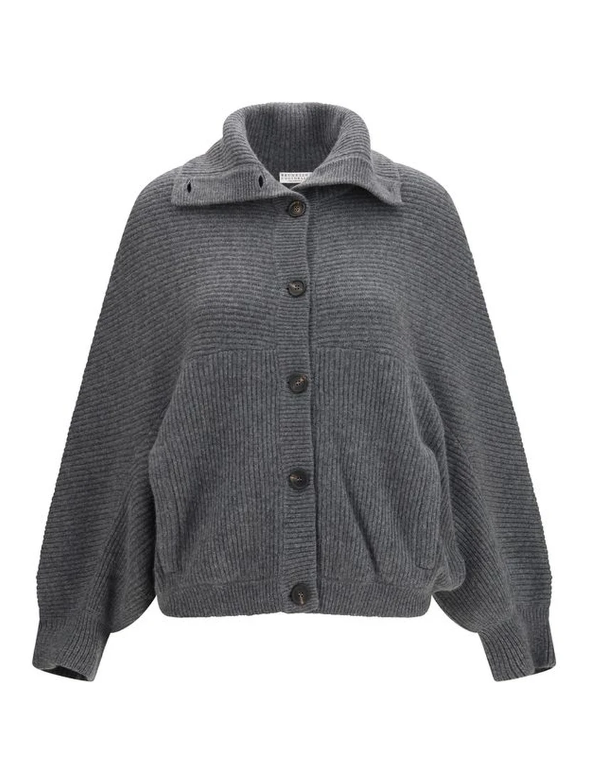 Gray Cashmere Cardigan