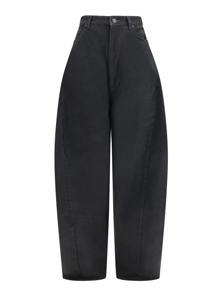 Black Cotton Casual Pants
