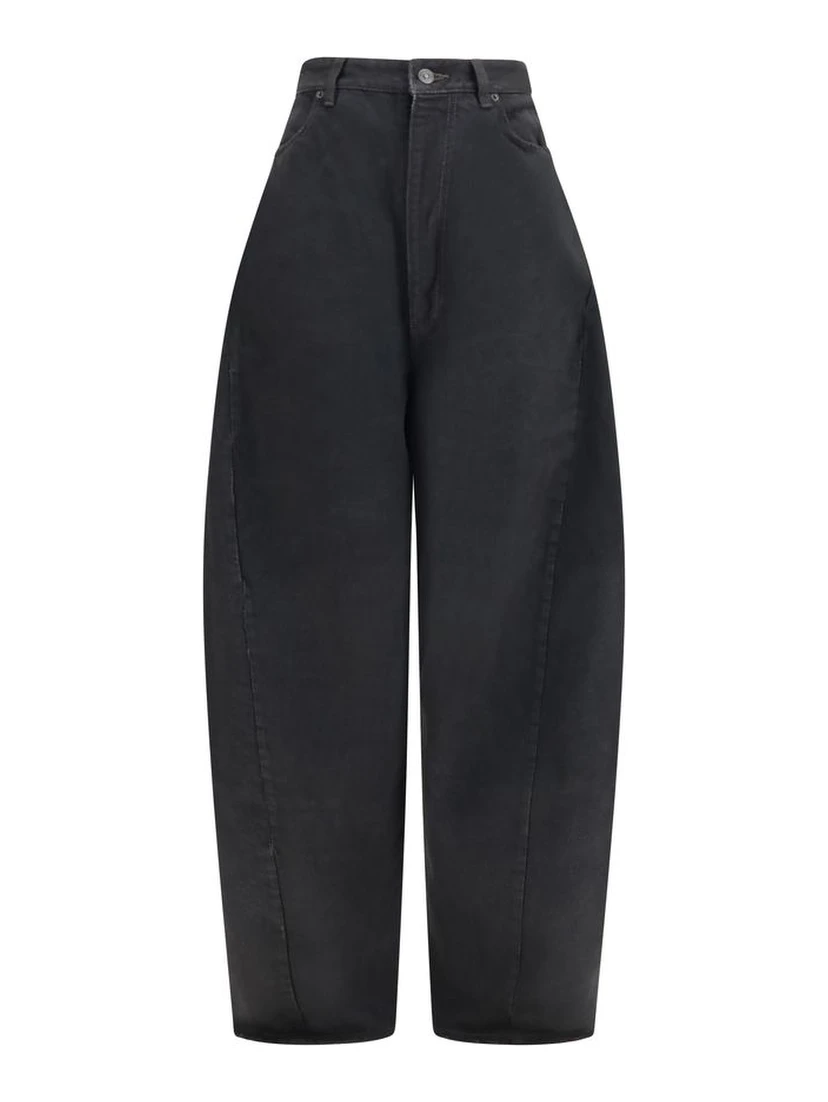 Black Cotton Casual Pants