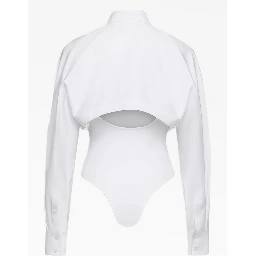 White shirt neck bodysuit