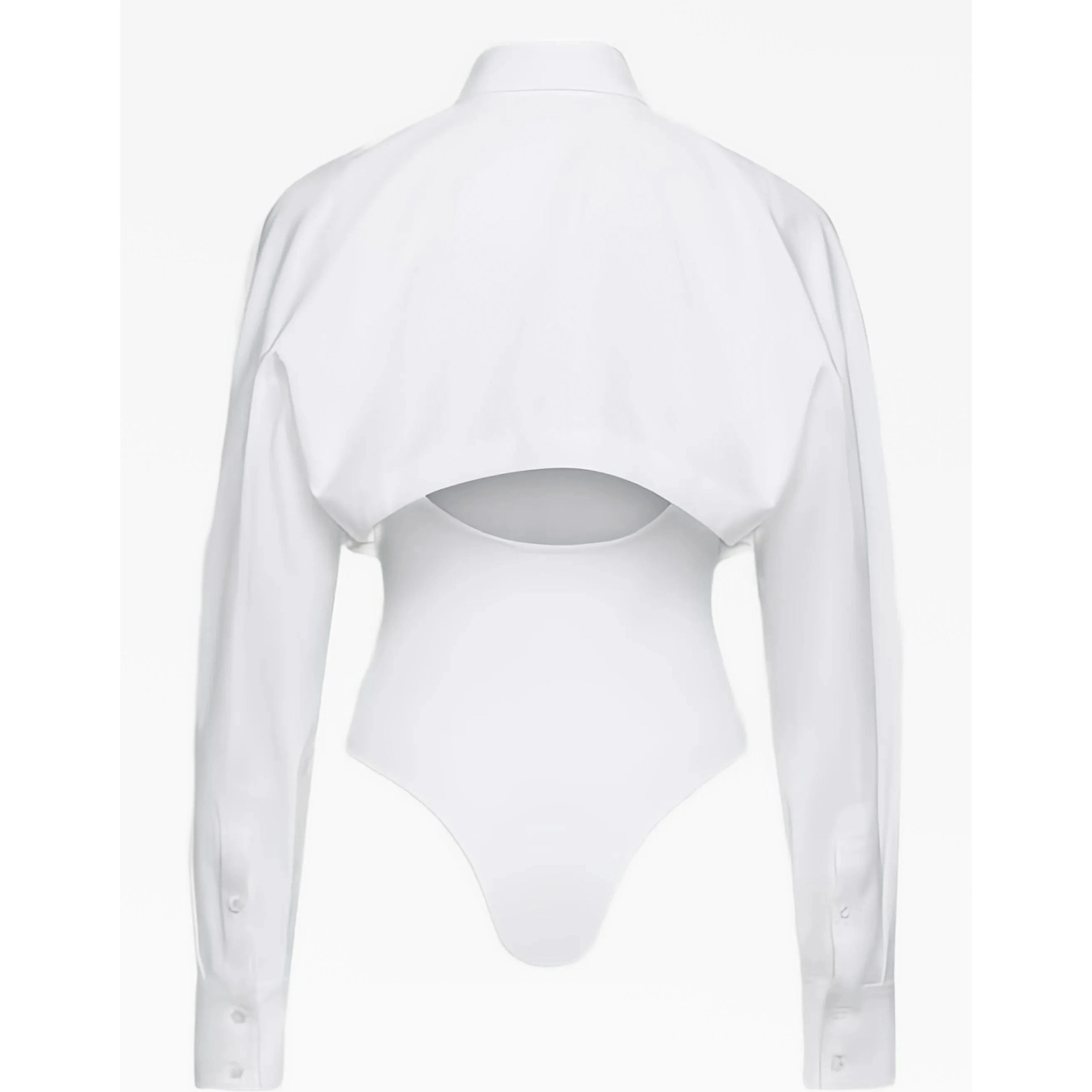 White shirt neck bodysuit