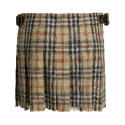 Check skirt in virgin wool