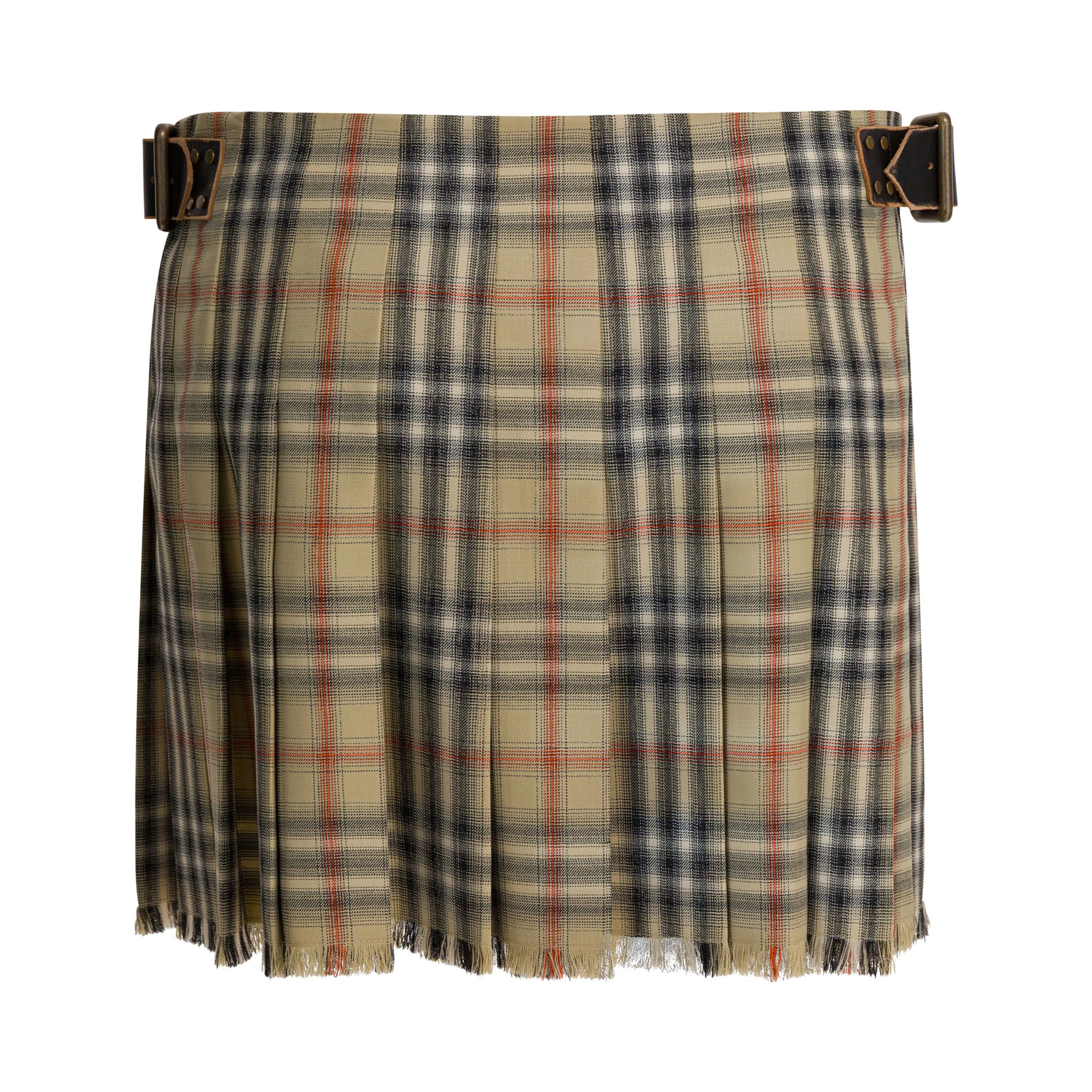 Check skirt in virgin wool