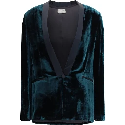 Bicolor Viscose Full-Length Jacket
