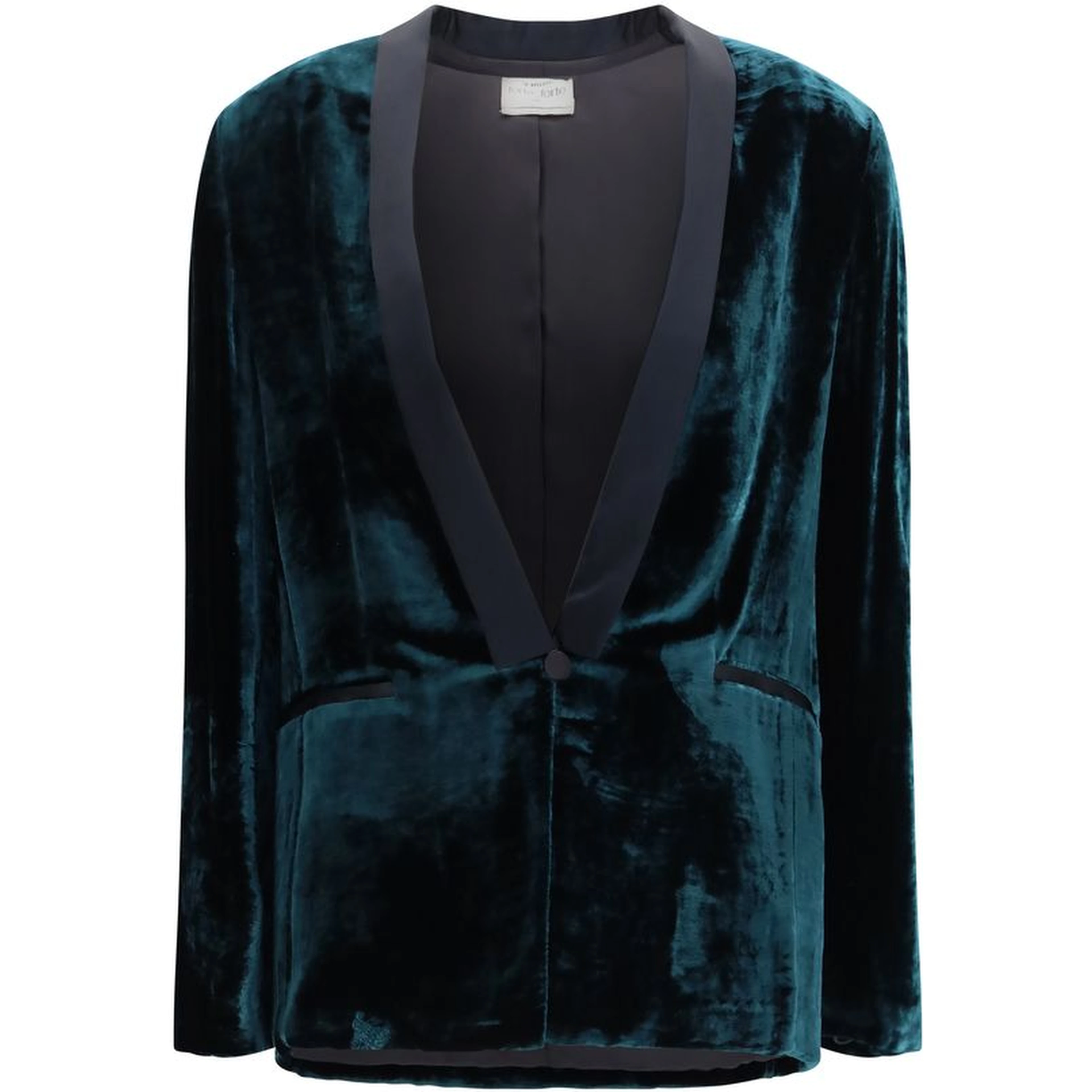 Bicolor Viscose Full-Length Jacket