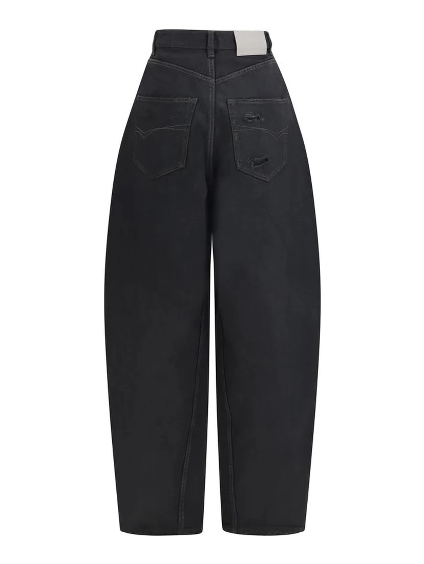 Black Cotton Casual Pants