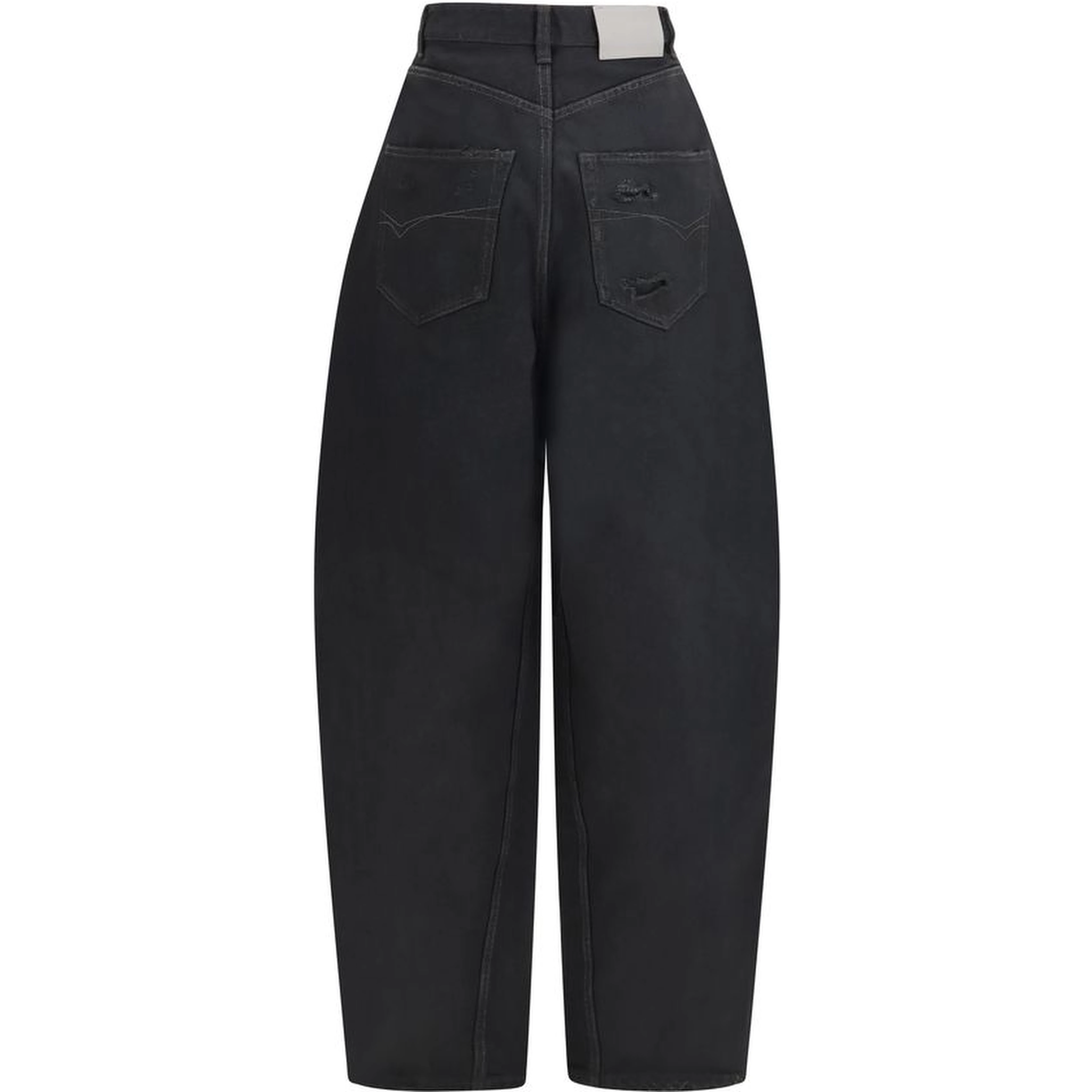Black Cotton Casual Pants
