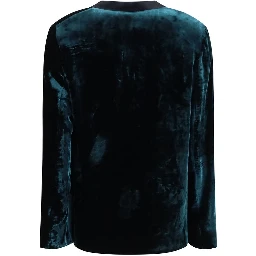 Bicolor Viscose Full-Length Jacket