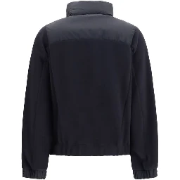 Black Polyester Full-Length Jacket