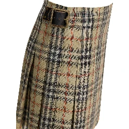 Check skirt in virgin wool