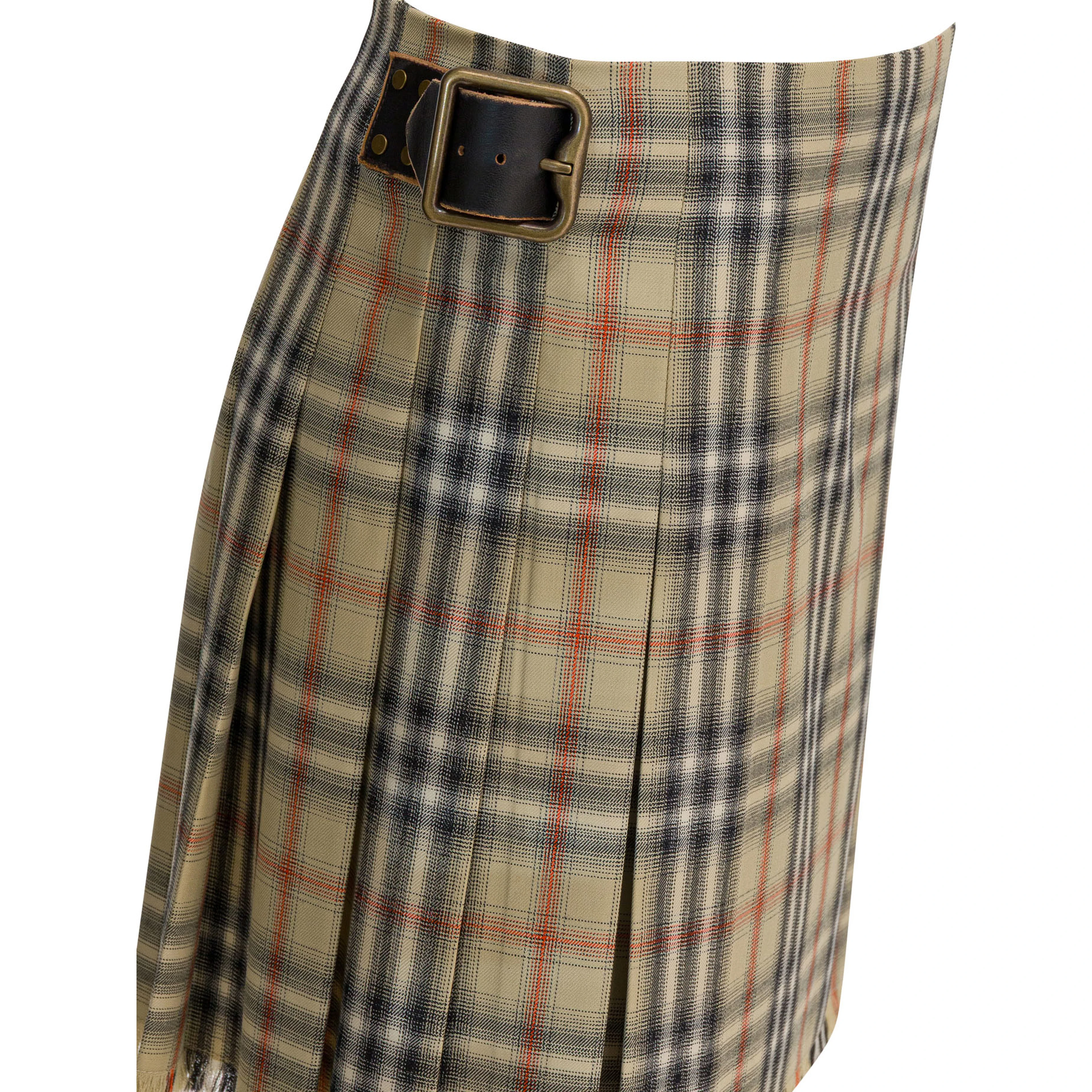 Check skirt in virgin wool