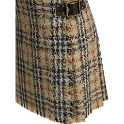 Check skirt in virgin wool