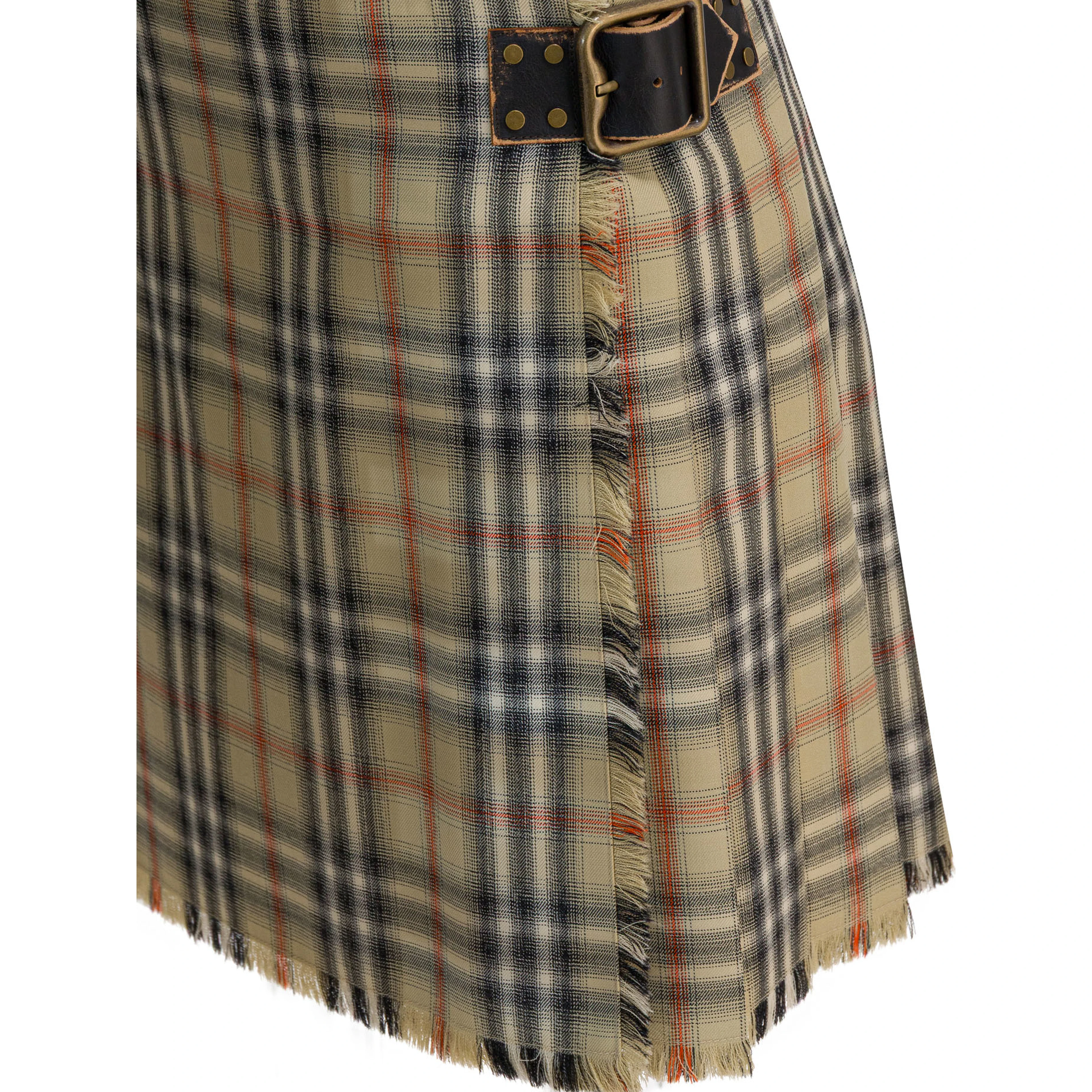 Check skirt in virgin wool