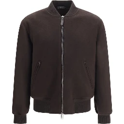 Brown Wool Oves Aries Bomber