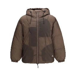 Brown Nylon Full-Length Jacket