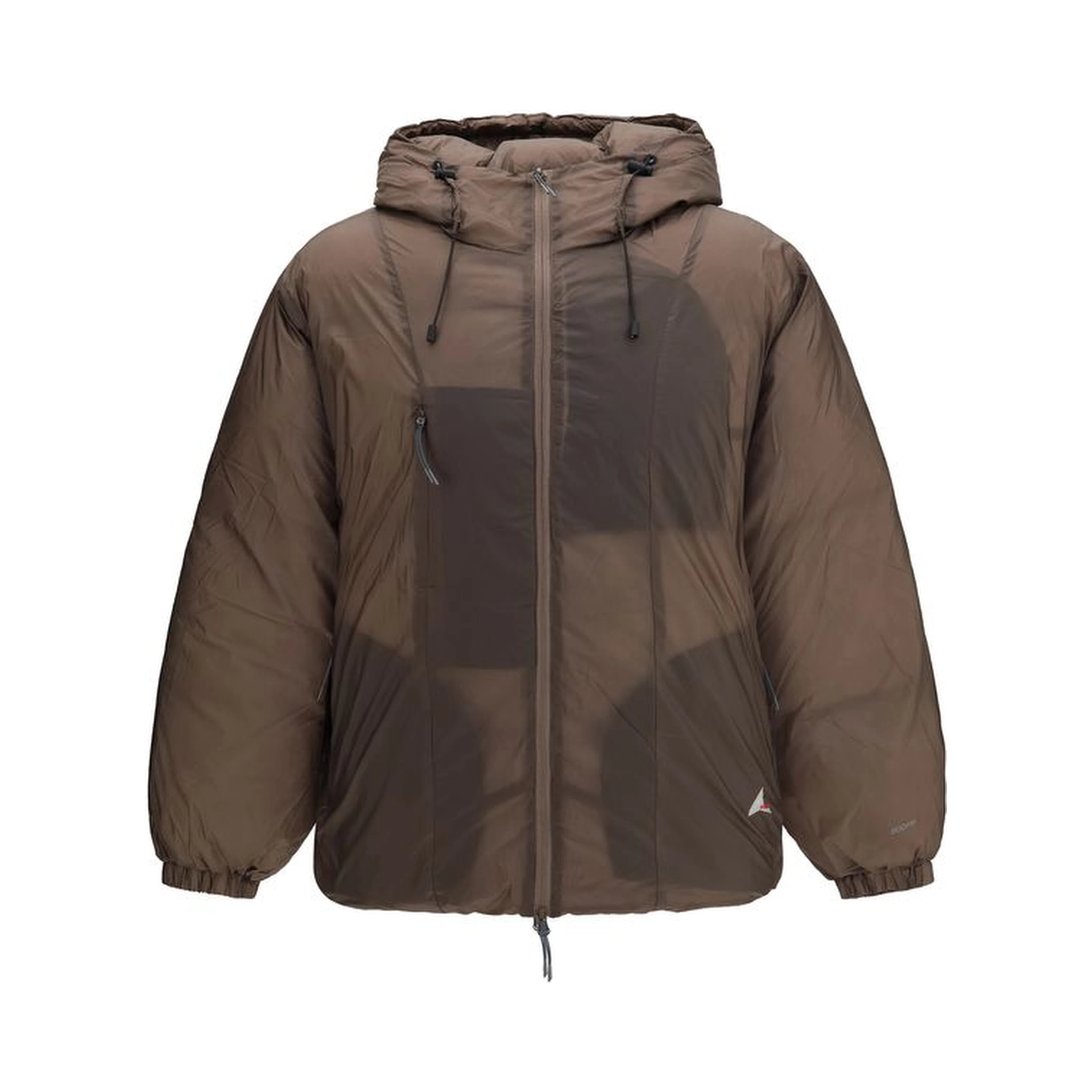 Brown Nylon Full-Length Jacket