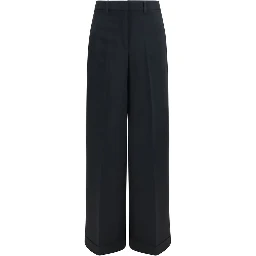 Black Acetate Casual Pants