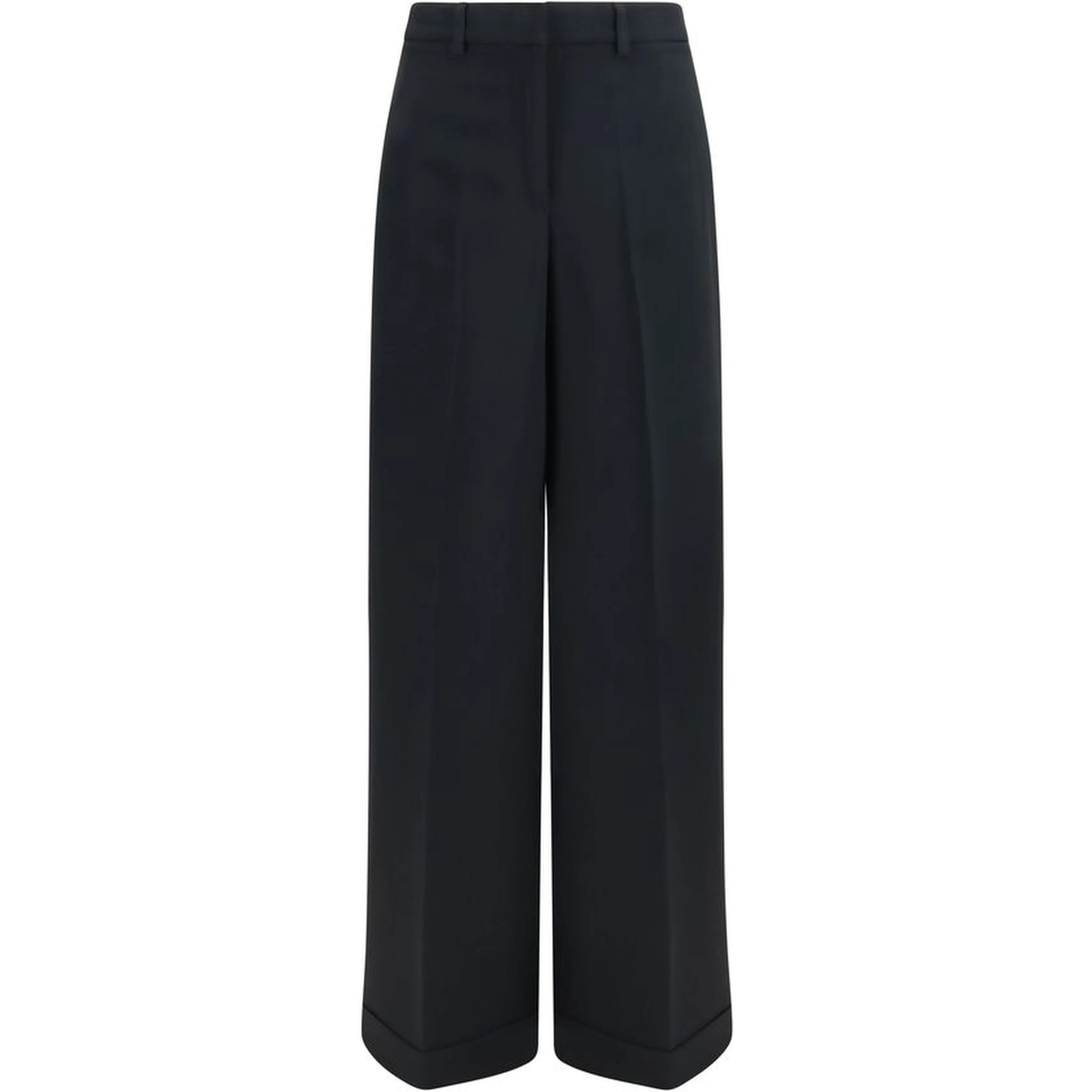 Black Acetate Casual Pants