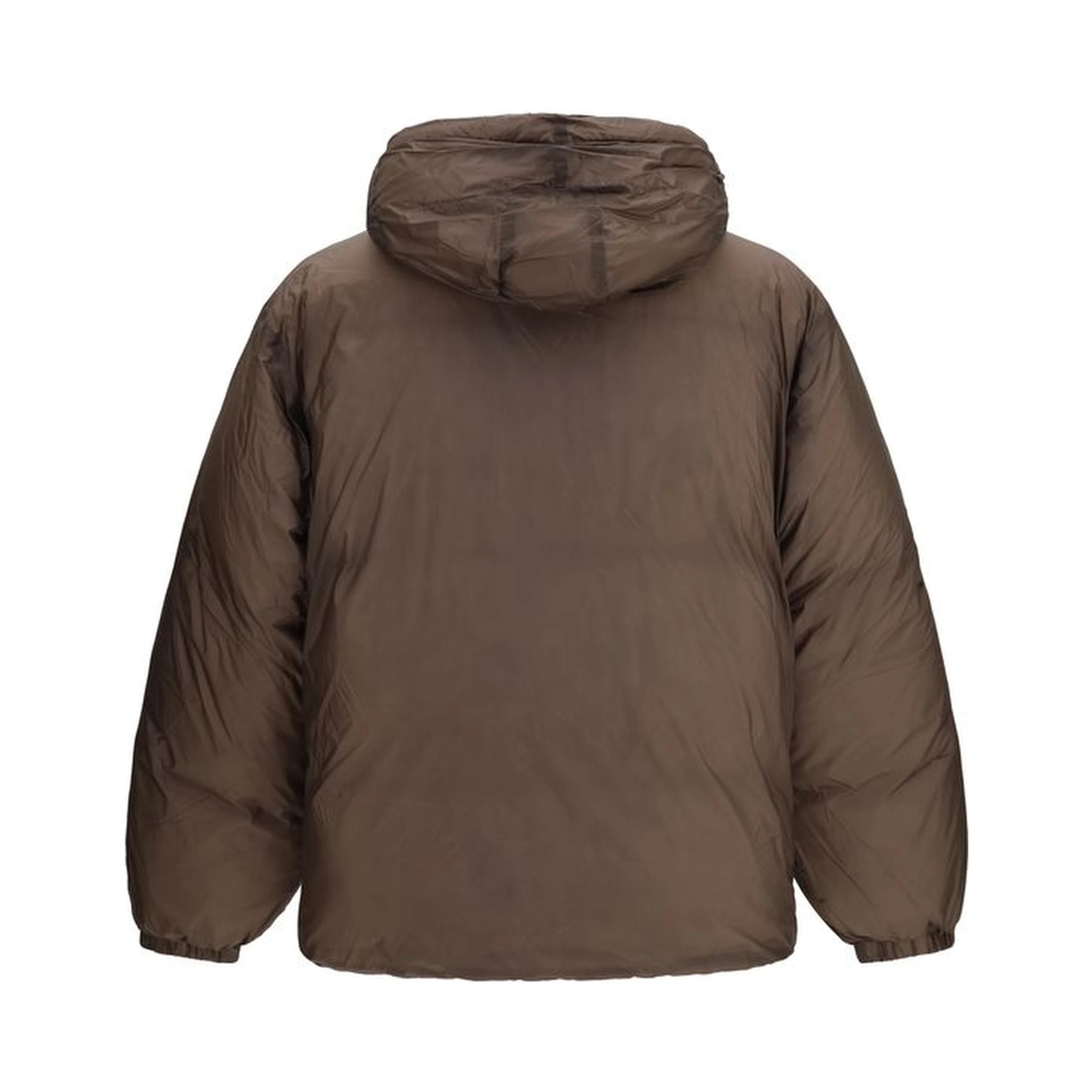 Brown Nylon Full-Length Jacket