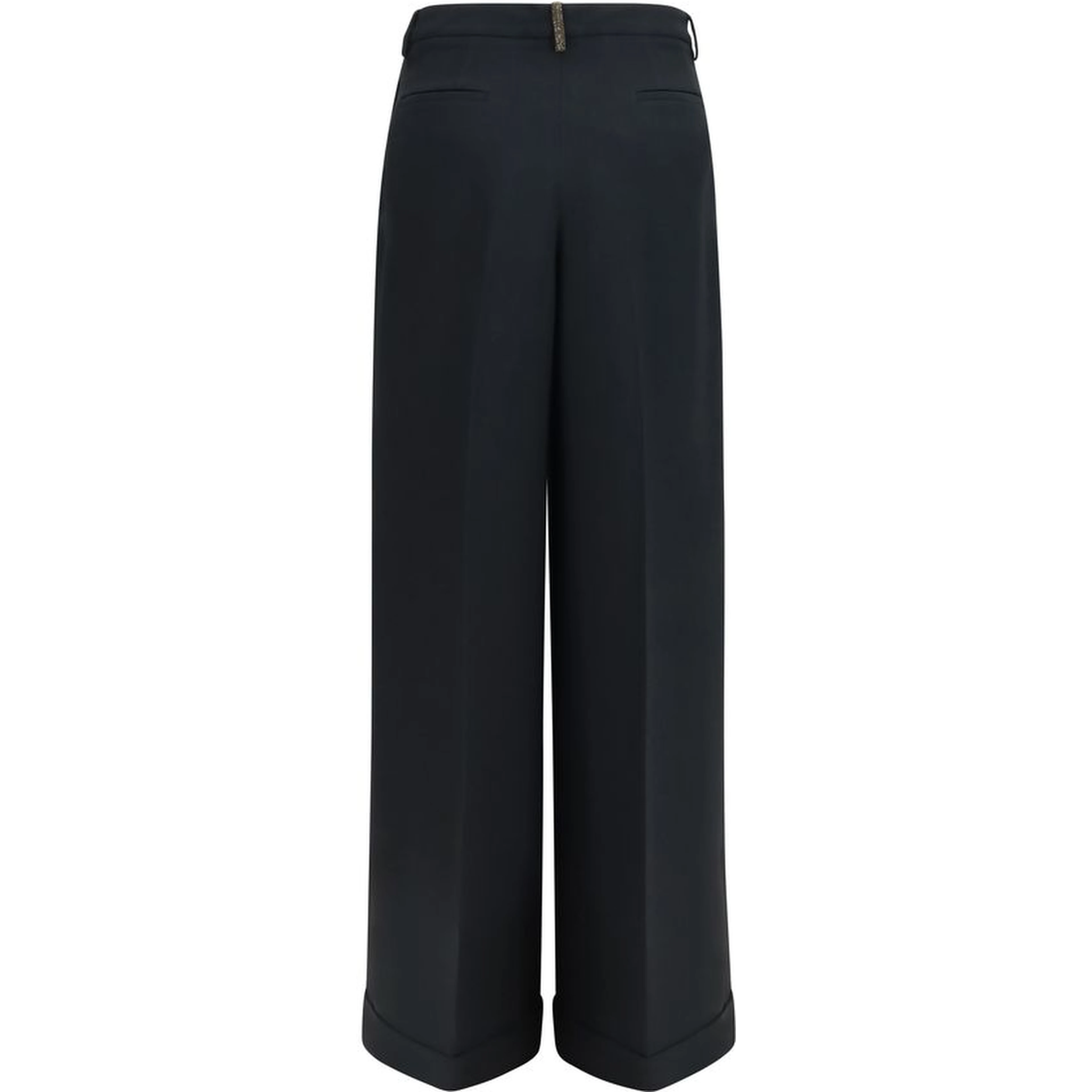 Black Acetate Casual Pants