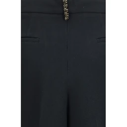 Black Acetate Casual Pants