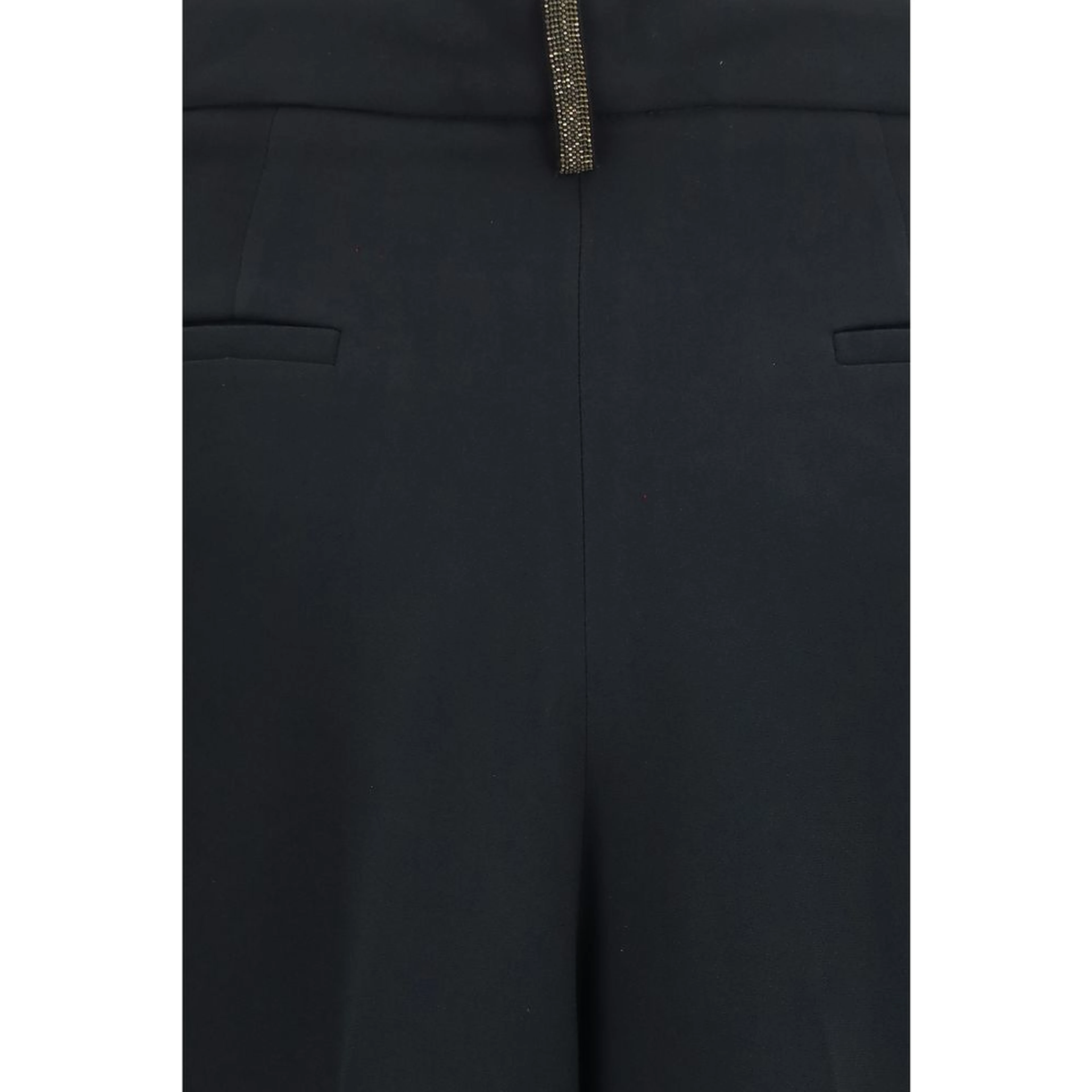 Black Acetate Casual Pants