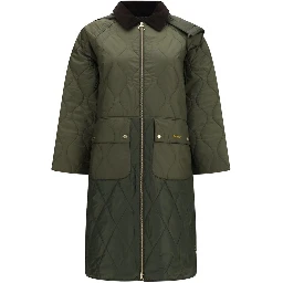 Bicolor Polyester Full-Length Jacket