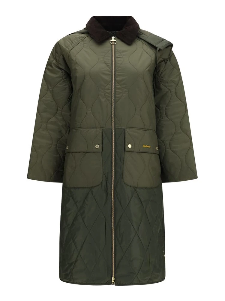 Bicolor Polyester Full-Length Jacket