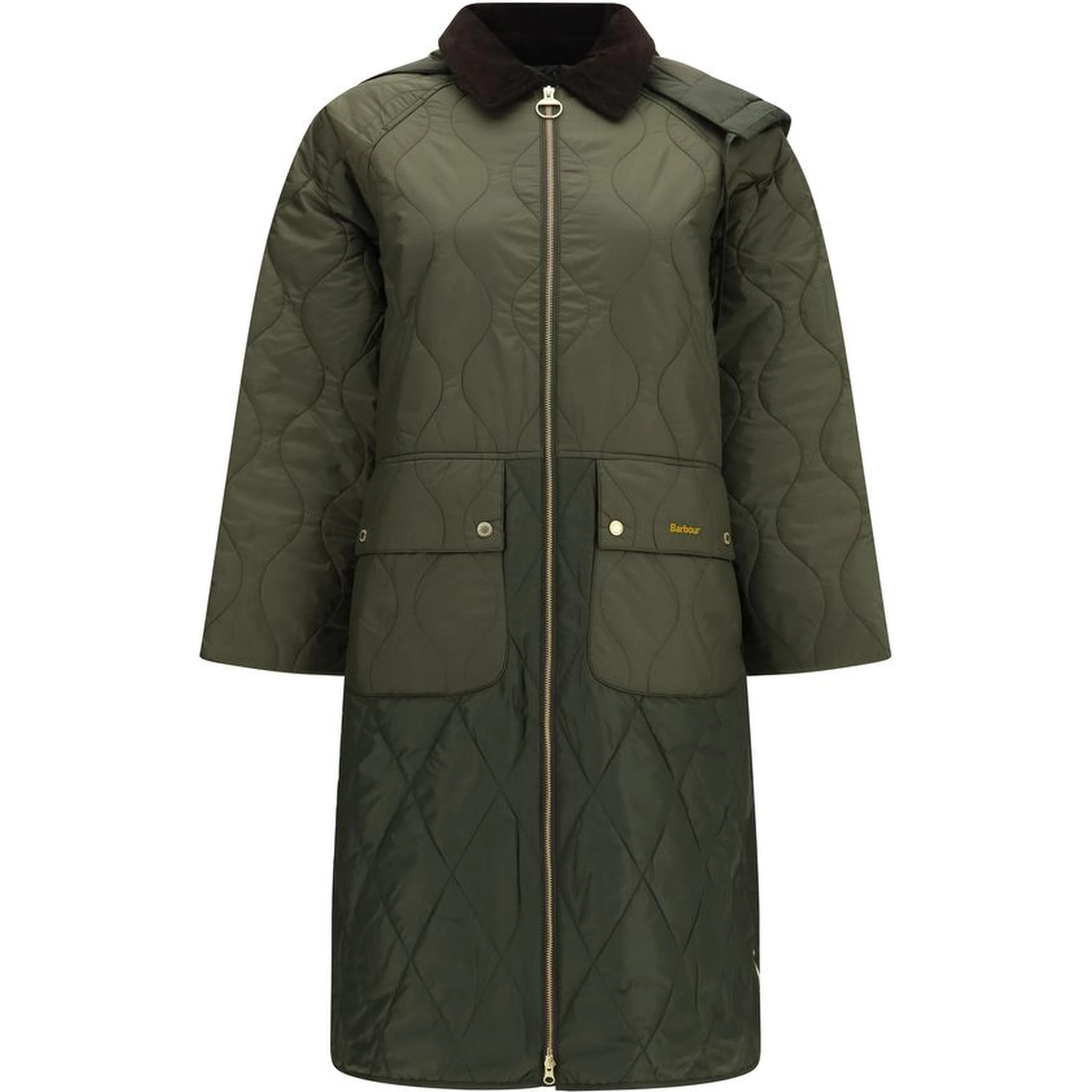 Bicolor Polyester Full-Length Jacket