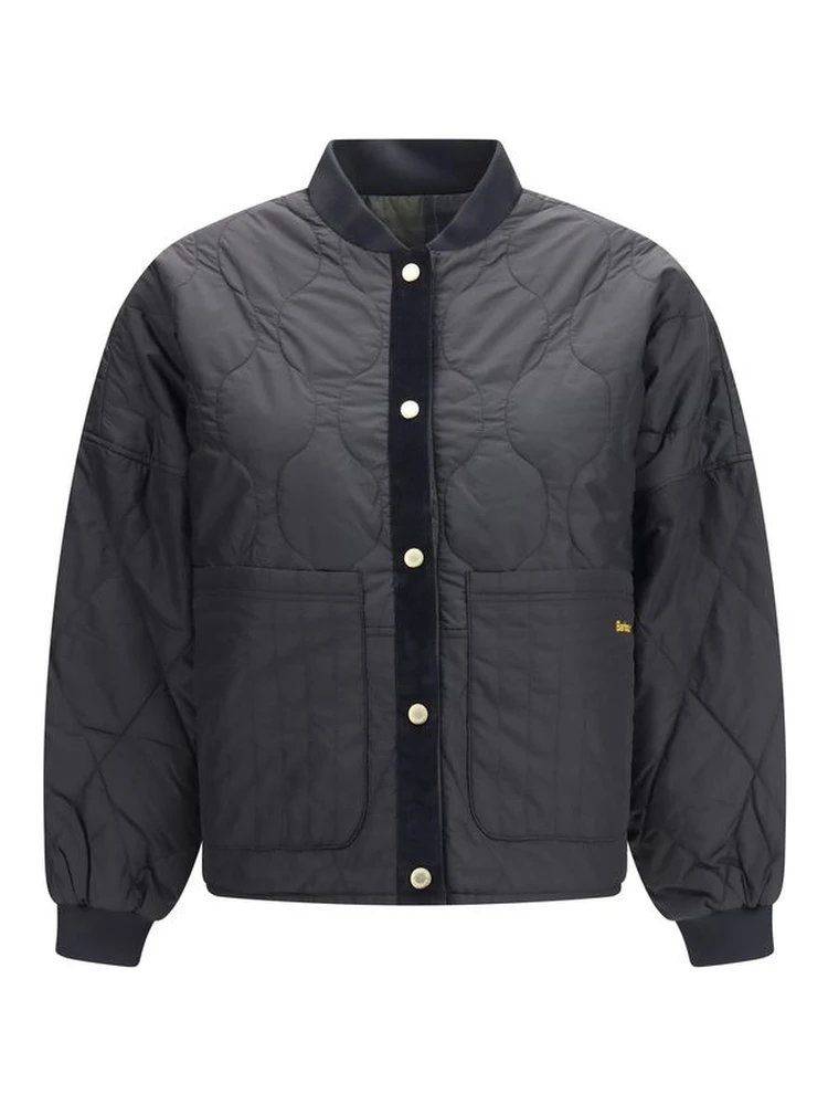 Black Polyester Bomber
