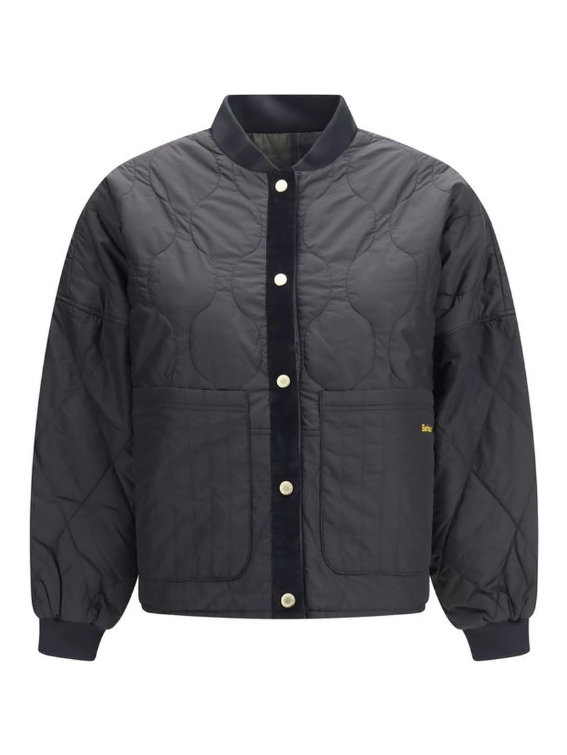 Black Polyester Bomber