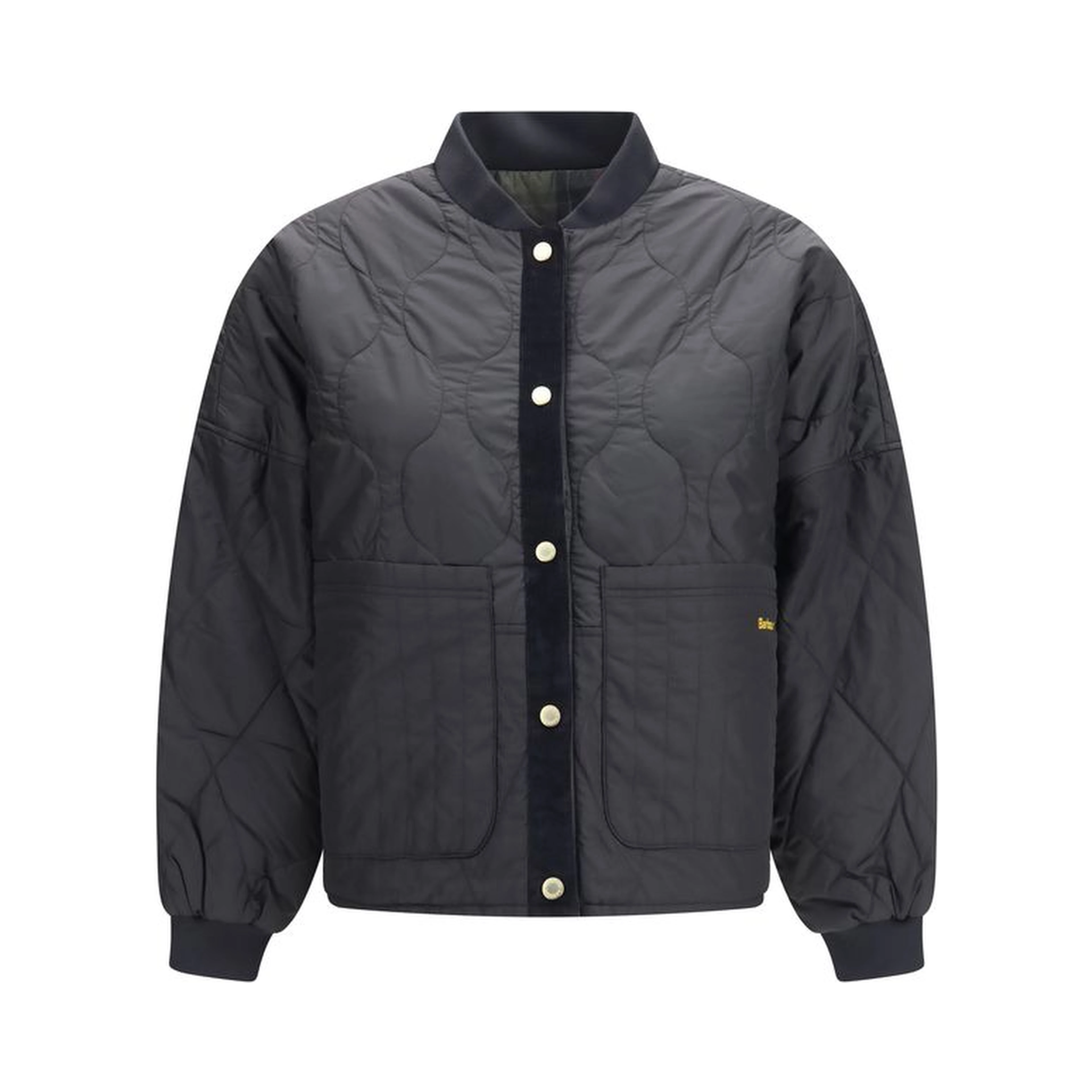 Black Polyester Bomber