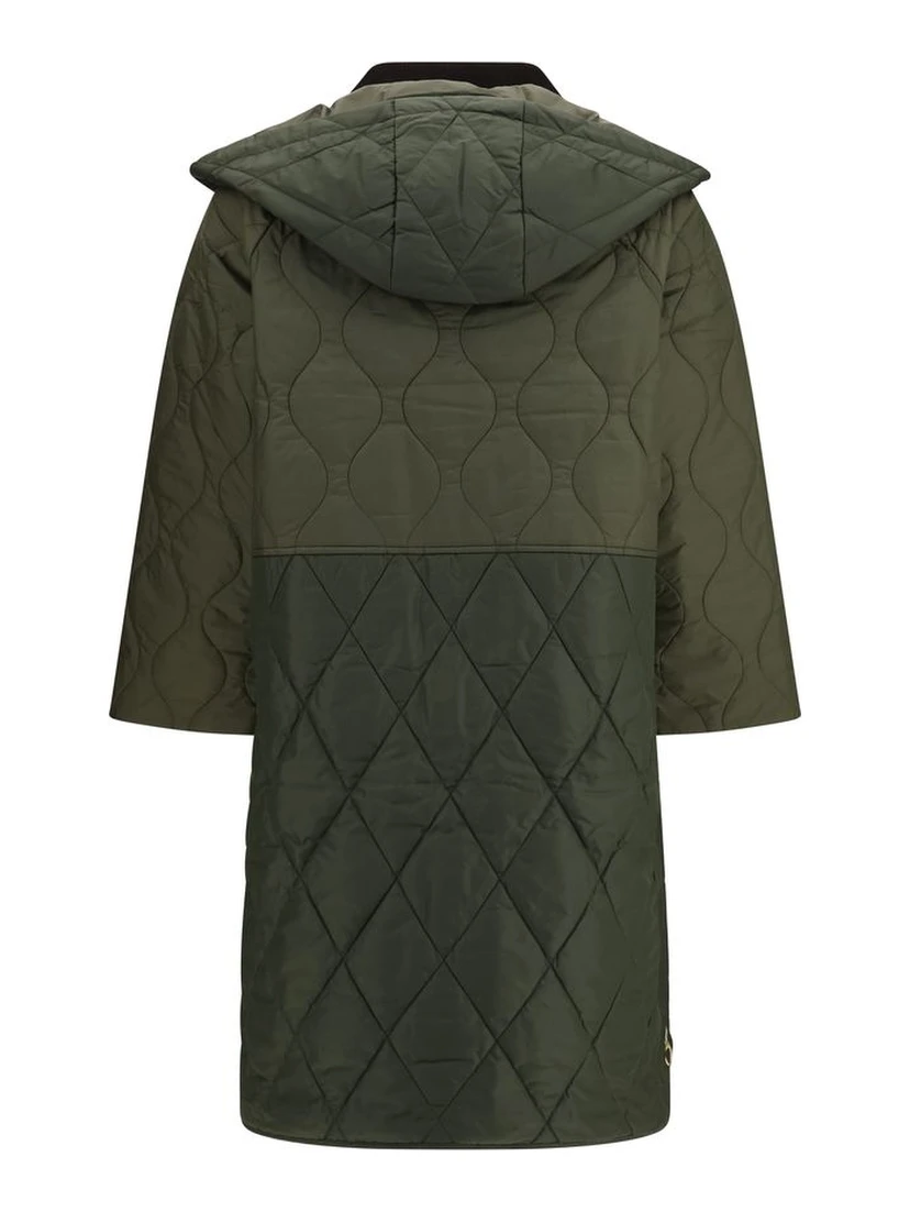 Bicolor Polyester Full-Length Jacket