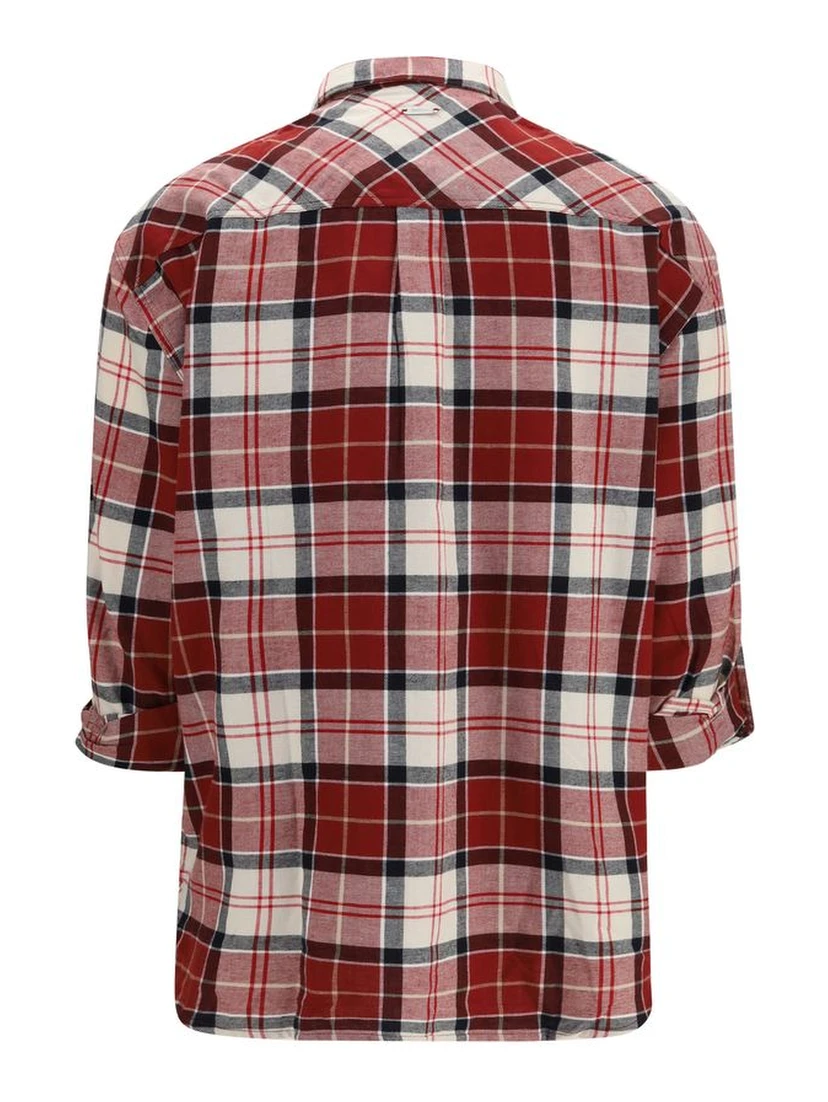 Red Cotton Pattern Shirt