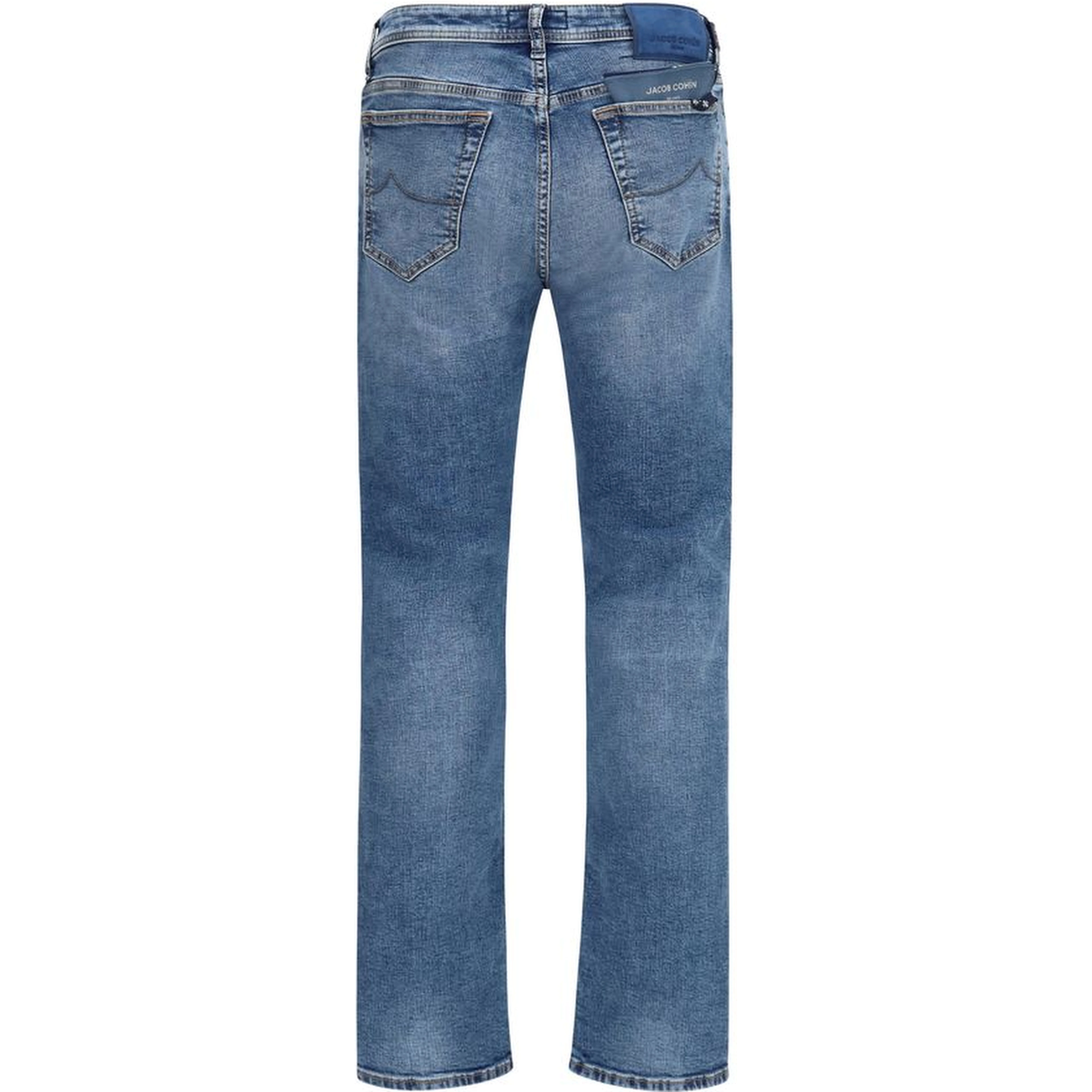 Blue Cotton Tapered Jeans